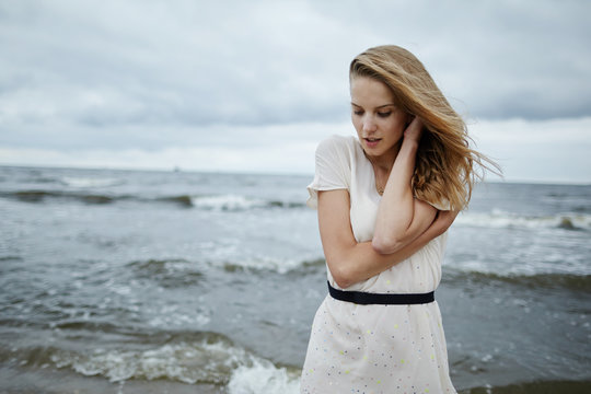 beautiful sensual girl in water