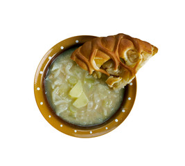 German potato soup with pie