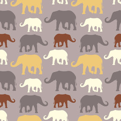 Seamless pattern with elephants