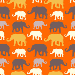 Seamless pattern with elephants