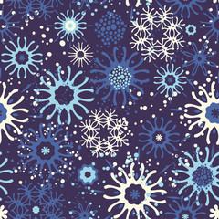 Seamless pattern with doodle ornament