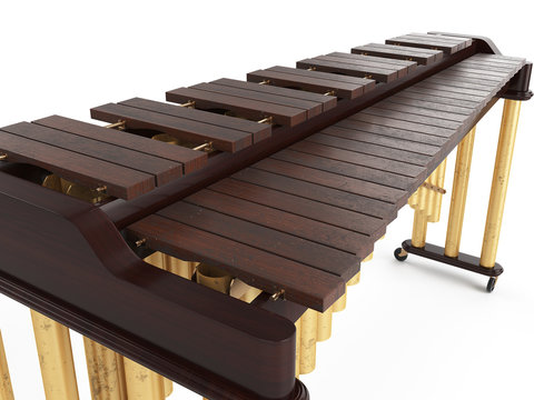 Marimba isolated on white 3d rendering