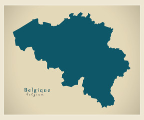 Modern Map - Belgium BE