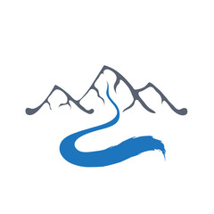 Mountain river, vector logo illustration.