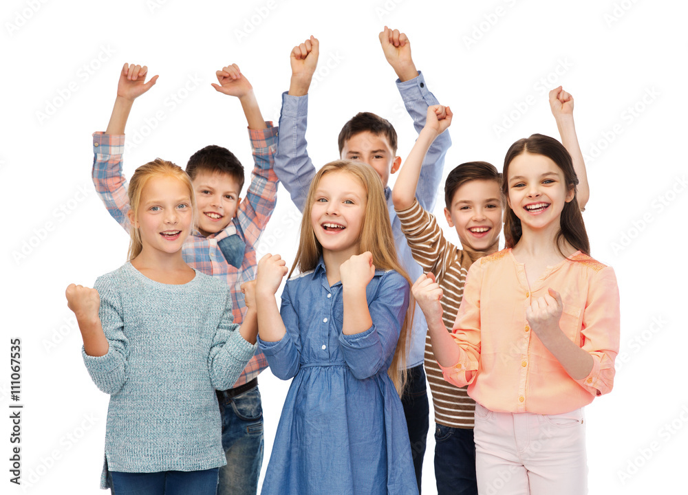 Canvas Prints happy children celebrating victory