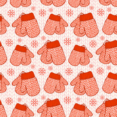 Seamless pattern with mittens