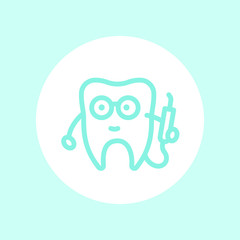 Tooth dentist icon, stomatology logo element, vector illustration