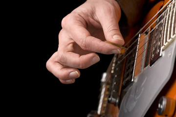 Playing the guitar