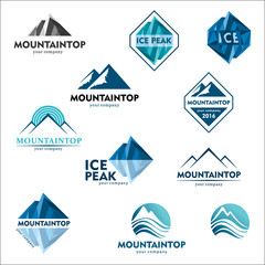 Mountain logo, vector logo design for ski sports, tourism, active leisure