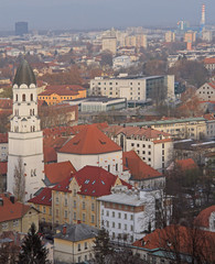 cityscape of Ljubljana, view from the Castle hill
