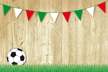 soccer background with pennants italy