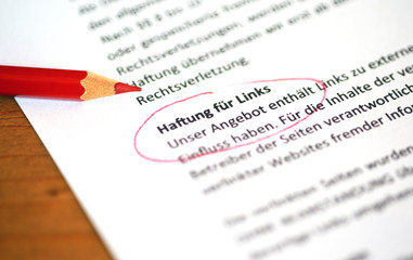 Rotstift mit Hinweis über Allgemeine Geschäftsbedingungen