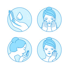 Vector set of linear icons, illustrations and infographics desig