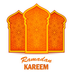 Ramadan Greeting Card on White Background. Ramadan Kareem Holiday.