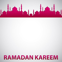 Mosque "Ramadan Kareem" (Generous Ramadan) card in vector format.