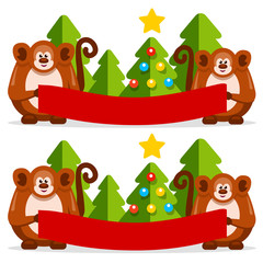 Christmas flat vector banner