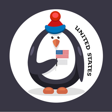 penguin cheerleader patriot of the country
