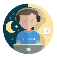Vector illustration man support