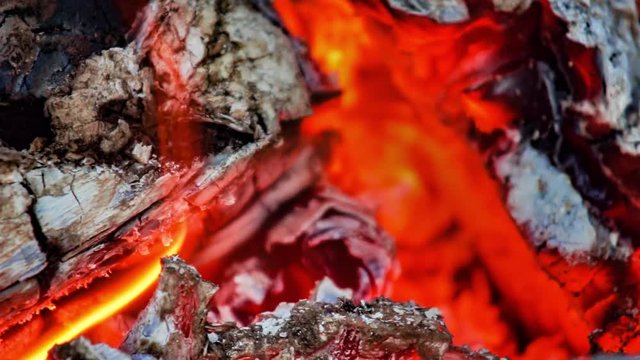 brennende Holzfeuer- Kamin-Glut  HD Video
