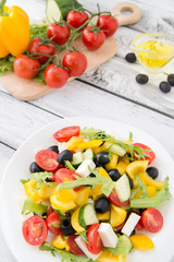 Greek salad top view