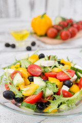 Greek salad top view