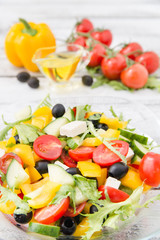 Greek salad top view