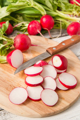 Fresh red radishes