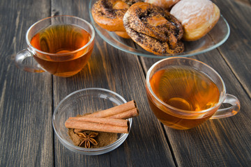 tea with cookies top view