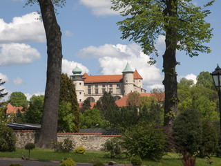 View of the castle in Nowy Wisnicz in Poland