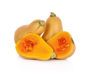 Fresh butternut squash isolated on a white background