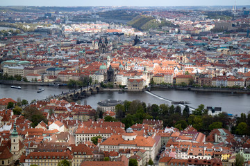 Fototapeta na wymiar Aerial view of Prague