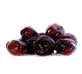 Chinese jujubes on white background