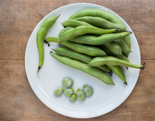 Broad beans on a plate