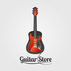 Guitar store vector logo