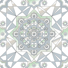 geometric ornament seamless pattern. Black and white round ornament texture in vector. Great choice for wrapping, printing and fabric paper and for adult coloring page