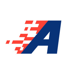 Letter A with abstract checkered flag
