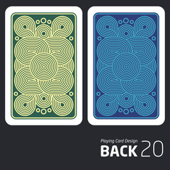 The reverse side of a playing card for blackjack other game with
