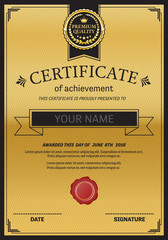 gold certificate template vector illustration design EPS illustrator 10