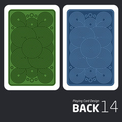 The reverse side of a playing card for blackjack other game with