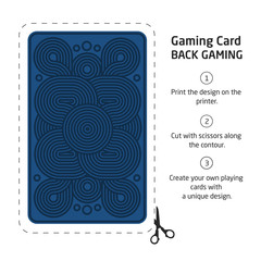 The reverse side of a playing card for blackjack other game with