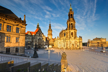 Fototapeta na wymiar Historic architecture in the old town of Dresden, Germany.