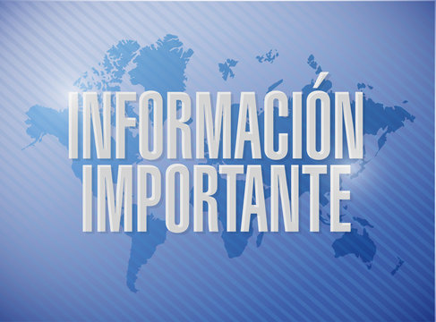 important information world map Spanish sign