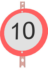 Traffic Sign Speed limit 10
