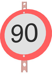 Traffic Sign Speed limit 90