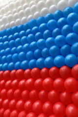 Inflatable balloons in the colors of the Russian flag
