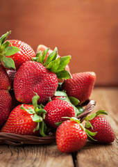Fresh organic ripe strawberry