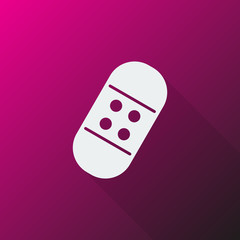 White Adhesive Bandage icon on pink background