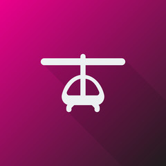 White Helicopter icon on pink background