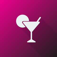 White Cocktail icon on pink background