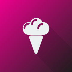 White Ice Cream icon on pink background